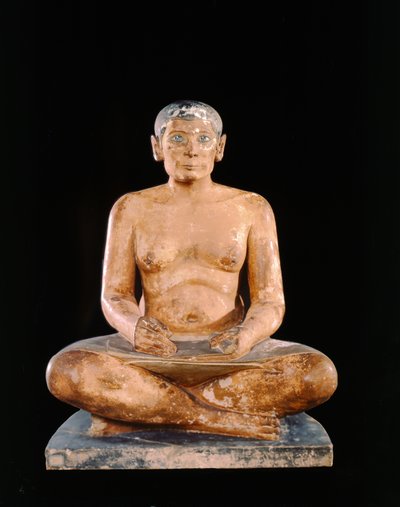 Statua dello Scriba Accovacciato, da Saqqara, Antico Regno da Egyptian 5th Dynasty